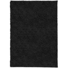 Tapis shaggy à poils longs moderne noir 200x280 cm