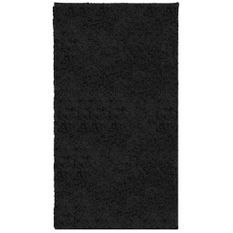 Tapis shaggy à poils longs moderne noir 60x110 cm