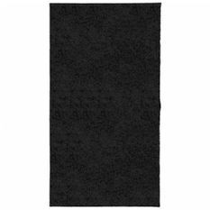 Tapis shaggy à poils longs moderne noir 80x150 cm