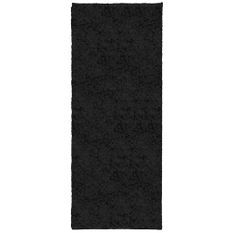 Tapis shaggy à poils longs moderne noir 80x200 cm