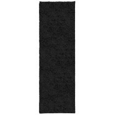 Tapis shaggy à poils longs moderne noir 80x250 cm