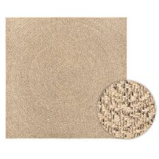 Tapis ZIZUR 120x120 cm aspect de jute intérieur et extérieur