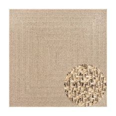 Tapis ZIZUR 240x240 cm aspect de jute intérieur et extérieur