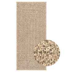 Tapis ZIZUR 80x200 cm aspect de jute intérieur et extérieur