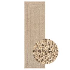 Tapis ZIZUR 80x250 cm aspect de jute intérieur et extérieur