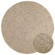 Tapis ZIZUR beige Ø 120cm aspect de jute intérieur et extérieur