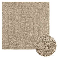 Tapis ZIZUR beige 120x120 cm aspect de jute intérieur extérieur