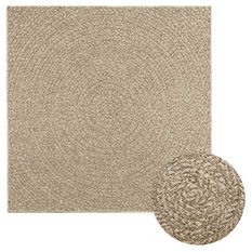 Tapis ZIZUR beige 120x120 cm aspect de jute intérieur extérieur