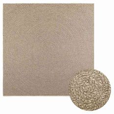 Tapis ZIZUR beige 200x200 cm aspect de jute intérieur extérieur