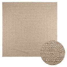 Tapis ZIZUR beige 240x240 cm aspect de jute intérieur extérieur