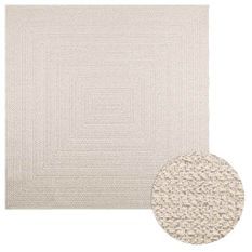 Tapis ZIZUR crème 200x200 cm aspect de jute intérieur extérieur