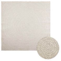 Tapis ZIZUR crème 200x200 cm aspect de jute intérieur extérieur