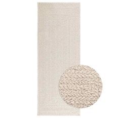 Tapis ZIZUR crème 80x200 cm aspect de jute intérieur extérieur
