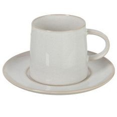 Tasse et sous-tasse porcelaine blanche Praji