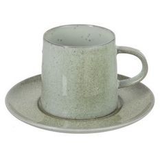 Tasse et sous-tasse porcelaine vert menthe Uchi