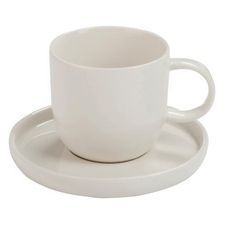 Tasses et sous-tasses porcelaine blanche Ocel
