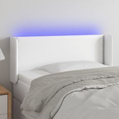 Tête de lit à LED Blanc 83x16x78/88 cm Similicuir