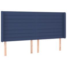 Tête de lit à LED Bleu 163x16x118/128 cm Tissu