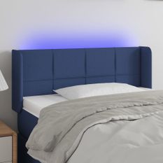 Tête de lit à LED Bleu 83x16x78/88 cm Tissu