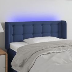 Tête de lit à LED Bleu 93x16x78/88 cm Tissu