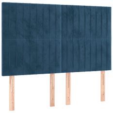 Tête de lit à LED Bleu foncé 144x5x118/128 cm Velours