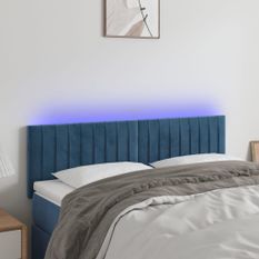 Tête de lit à LED Bleu foncé 144x5x78/88 cm Velours