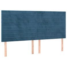 Tête de lit à LED Bleu foncé 200x5x118/128 cm Velours