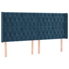 Tête de lit à LED Bleu foncé 203x16x118/128 cm Velours
