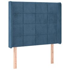 Tête de lit à LED Bleu foncé 93x16x118/128 cm Velours