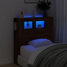 Tête de lit à LED chêne marron 100x18,5x103,5cm bois ingénierie