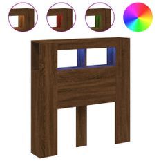 Tête de lit à LED chêne marron 100x18,5x103,5cm bois ingénierie