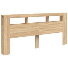 Tête de lit à LED chêne sonoma 220x18,5x103,5cm bois ingénierie