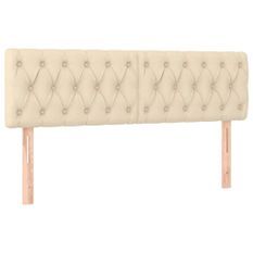 Tête de lit à LED Crème 144x7x78/88 cm Tissu