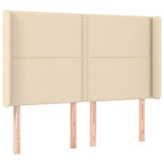 Tête de lit à LED Crème 147x16x118/128 cm Tissu