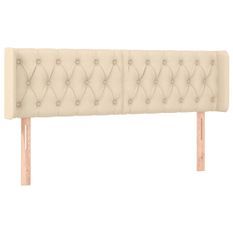 Tête de lit à LED Crème 147x16x78/88 cm Tissu