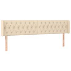 Tête de lit à LED Crème 183x16x78/88 cm Tissu