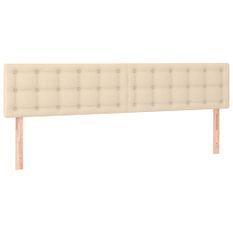 Tête de lit à LED Crème 200x5x78/88 cm Tissu