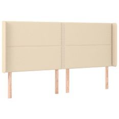 Tête de lit à LED Crème 203x16x118/128 cm Tissu