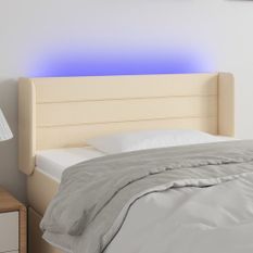 Tête de lit à LED Crème 93x16x78/88 cm Tissu