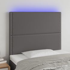 Tête de lit à LED Gris 100x5x118/128 cm Similicuir