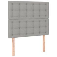 Tête de lit à LED Gris clair 100x5x118/128 cm Tissu
