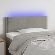 Tête de lit à LED Gris clair 100x5x78/88 cm Velours