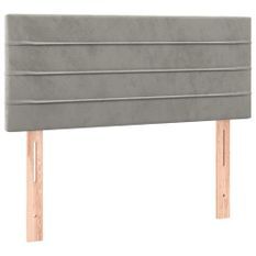 Tête de lit à LED Gris clair 100x5x78/88 cm Velours