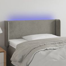 Tête de lit à LED Gris clair 103x16x78/88 cm Velours