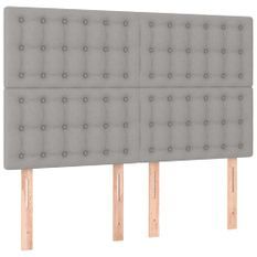 Tête de lit à LED Gris clair 144x5x118/128 cm Tissu
