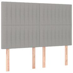 Tête de lit à LED Gris clair 144x5x118/128 cm Tissu