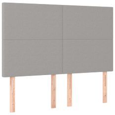 Tête de lit à LED Gris clair 144x5x118/128 cm Tissu