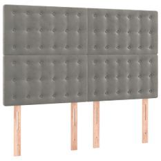 Tête de lit à LED Gris clair 144x5x118/128 cm Velours