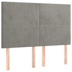 Tête de lit à LED Gris clair 144x5x118/128 cm Velours