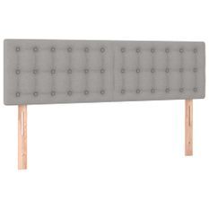 Tête de lit à LED Gris clair 144x5x78/88 cm Tissu